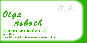 olga asboth business card